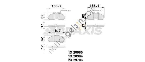 BRAXIS AB0247 ON FREN BALATASI NISSAN TRADE  NISSAN BİNEK FREN BALATASI