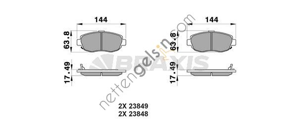 BRAXIS AB0248 ON FREN BALATASI LEXUS GS430 IS200 SC430  TOYOTA BİNEK FREN BALATASI
