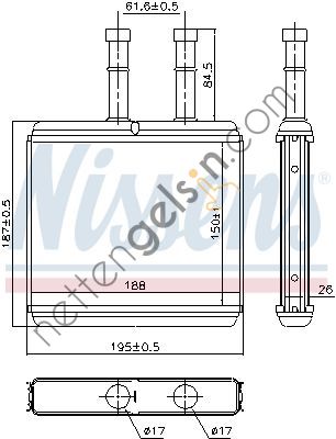 NISSENS 76504 KALORİFER RADYATÖRÜ CHEVROLET AVEO KALOS 04> 96887038 CHEVROLET