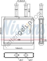 NISSENS 76504 KALORİFER RADYATÖRÜ CHEVROLET AVEO KALOS 04> 96887038 CHEVROLET