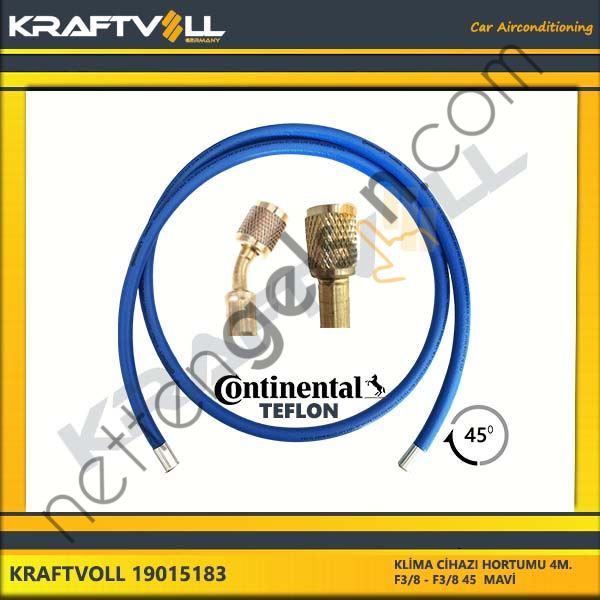 KRAFTVOLL 19015183 KLIMA GAZ BASMA HORTUMU 4000 MM F 3/8 X F 3/8 45° MAVICONTINENTAL  GENEL BİNEK KLİMA HORTUMU