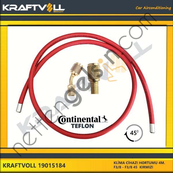 KRAFTVOLL 19015184 KLIMA GAZ BASMA HORTUMU 4000 MM F 3/8 X F 3/8 45° KIRMIZI CONTINENTAL  GENEL BİNEK KLİMA HORTUMU