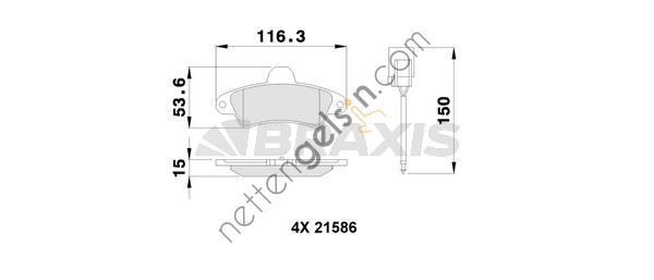 BRAXIS AB0252 ARKA FREN BALATASI COUGAR 98>01 MONDEO 93>00 FISLI + ABSLI  FORD BİNEK FREN BALATASI