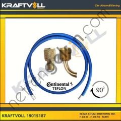 KRAFTVOLL 19015187 KLIMA GAZ BASMA HORTUMU 4000MM F 3/8 D * F 3/8 90° MAVI CONTINENTAL  GENEL BİNEK KLİMA HORTUMU