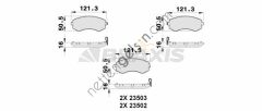 BRAXIS AB0256 ON FREN BALATASI NISSAN ALMERA 95-00 PATROL 97-00  NISSAN BİNEK FREN BALATASI
