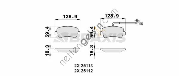 BRAXIS AB0258 ARKA FREN BALATASI MASTER III MOVANO B 2.3CDTI 07 / 10> TEK TEKER  RENAULT BİNEK FREN BALATASI