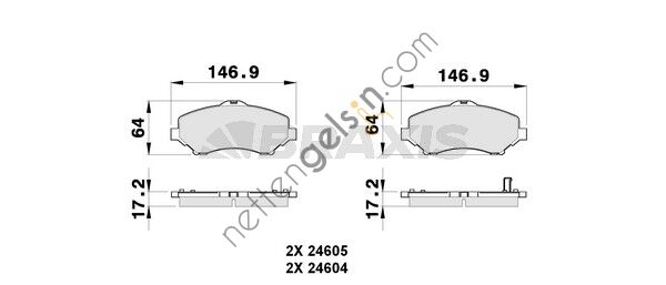 BRAXIS AB0268 ARKA FREN BALATASI CHRYSLER GRAND VOYAGER V DODGE CARAVAN JOURNEY  JEEP BİNEK FREN BALATASI