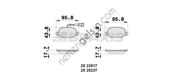BRAXIS AB0270 ARKA FREN BALATA ALFA ROMEO MITO 0.9 1.4-1.4 TB-1.4 TURBO-1.3 JTDM 1.6JTDM 09/2008=>13=>  ALFA ROMEO BİNEK FREN BALATASI