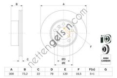 BOSCH 0986479A18 FREN DISKI ON BMW F20 F30 F32 F34 F36  BMW BİNEK FREN DİSKİ