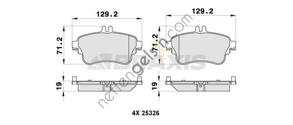 BRAXIS AB0283 ON FREN BALATASI W245 B-CLASS B180 CDI 11--> B 180 11--> W169 A-CLASS A 180 CDI 12 --> A 180  MERCEDES BİNEK FREN BALATASI