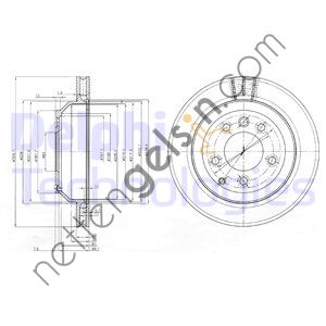 DELPHI BG3775C FREN DISKI ARKA TOUAREG 7L 02> TOUAREG 7P 10> / Q7 06> / CAYENNE HAVALI 330mm  VW-AUDI-SEAT-SKODA BİNEK FREN DİSKİ