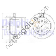 DELPHI BG3775C FREN DISKI ARKA TOUAREG 7L 02> TOUAREG 7P 10> / Q7 06> / CAYENNE HAVALI 330mm  VW-AUDI-SEAT-SKODA BİNEK FREN DİSKİ