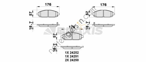 BRAXIS AB0291 ON FREN BALATASI GRAND CHEROKEE II 2.7CRD 10 / 01>GRAND CHEROKEE III 5.7 V8 / 3.7 V6 06 / 05>  JEEP BİNEK FREN BALATASI