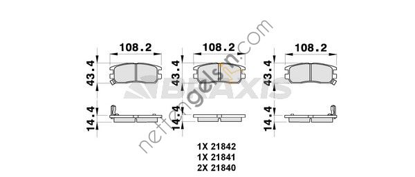 BRAXIS AB0295 ARKA FREN BALATASI PAJERO 2.4 2.5 TDI 2.8D 90>00 FISLI  MITSUBISHI BİNEK FREN BALATASI
