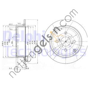 DELPHI BG3889 ARKA FREN (AYNASI) DISKI COROLLA SEDAN - 1,6VVT-I 1,8VVTL-I TS 01/02-->1,8 VVTL-I TS 02/05-->  TOYOTA BİNEK FREN DİSKİ