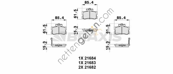 BRAXIS AB0309 ARKA FREN BALATASI MG ROVER  MG BİNEK FREN BALATASI