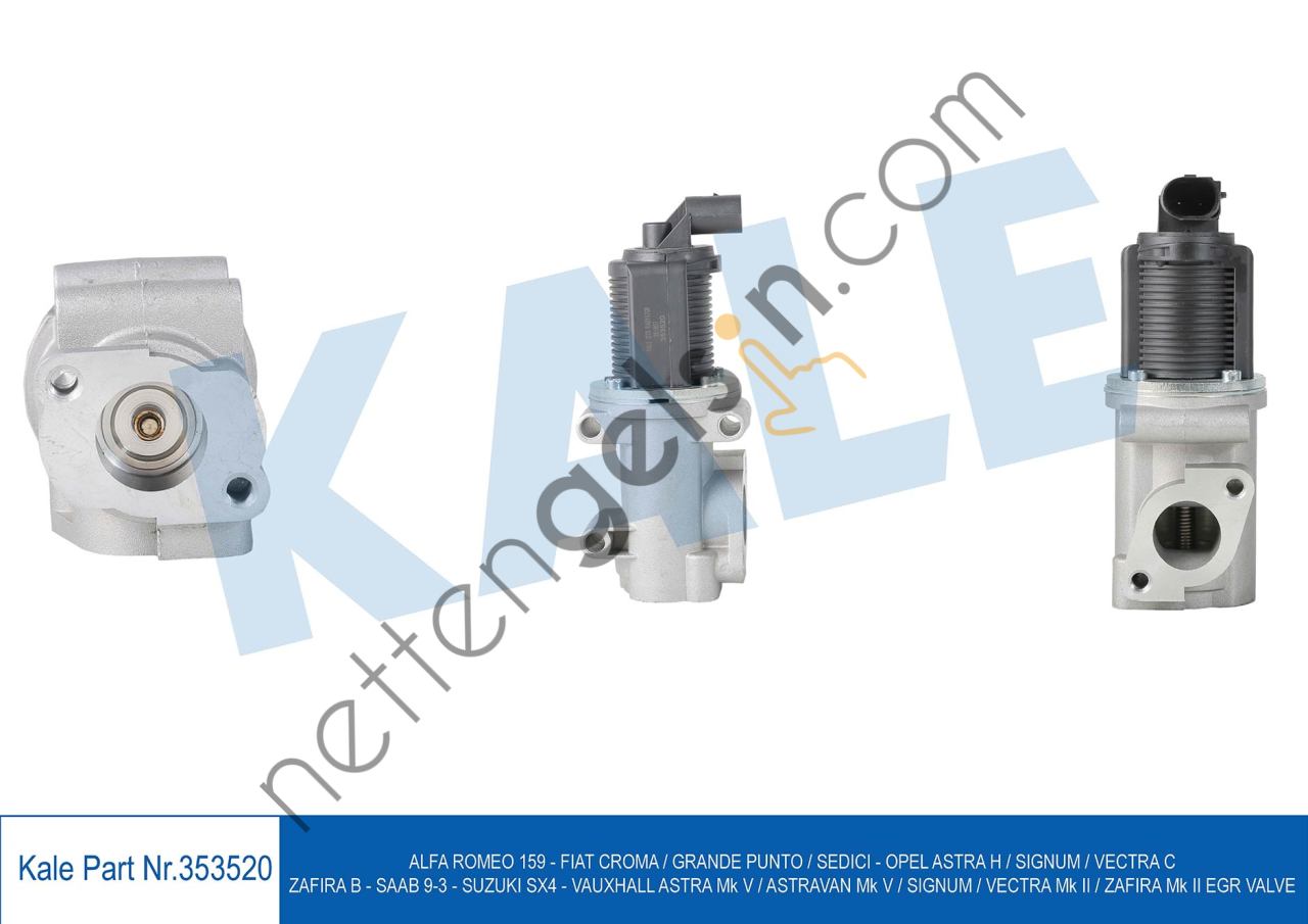 KALE 353520 EGR VALFI SUZUKI SX4 1.9 DDIS 06=> ALFA ROMEO 159 1.9 JTDM 8V 05<11 GRANDE PUNTO  FIAT BİNEK EGR VALFİ