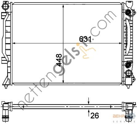 BEHR CR1686000S RADYATÖR VW A6 2.5TDİ 01 >(CR1686000S) 4B0121251AK VW