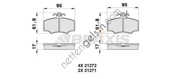 BRAXIS AB0330 ON FREN BALATASI 33 905 1.7 / 907A 1.4 / 1.5 / 1.7 16V  ALFA ROMEO BİNEK FREN BALATASI