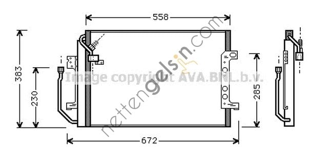 AVA MSA5257 KLİMA RADYATÖRÜ 168 ( 97 - 00 ) A1685000454 MERCEDES