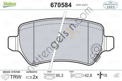 VALEO 670584 ARKA FREN BALATASI ASTRA G 1,2I/1,6I/1,8I 16V-1,7DTI / ASTRA H 1,6/1,7CDTI 04->  OPEL BİNEK FREN BALATASI