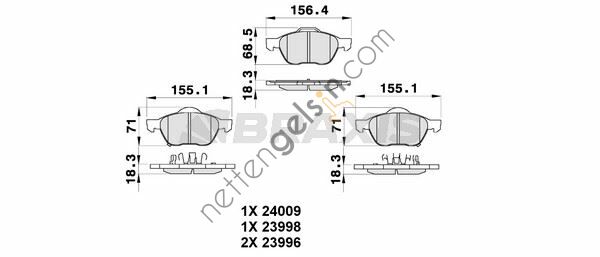BRAXIS AB0340 ON FREN BALATASI AVENSIS VVT I 97>00  TOYOTA BİNEK FREN BALATASI