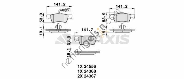 BRAXIS AB0343 ARKA FREN BALATASI TOUAREG 7LA 2.5R5TDI / 3.0 V6 TDI / 3.6 V6 FSI / 4.2 V8 / 5.0 V10 TDI / 6.0 W12 06 / 05>  VW-AUDI-SEAT-SKODA BİNEK FREN BALATASI