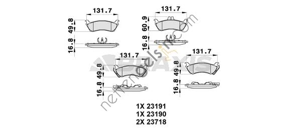 BRAXIS AB0351 FREN BALATASI ARKA ML-CLASS W163 98>05  MERCEDES BİNEK FREN BALATASI