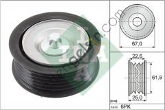 INA 532086610 KAYIS GERGI RULMANI (KANALLI) W203 05>07 CL203 05>08 W204 07>14 W211 05>08 W212 09>13 W221 06>13 R171 05>11 VIANO W639 07> VITO W639 07> SPRINTER 06>  MERCEDES BİNEK V KAYIŞ GERGİ RULMANI