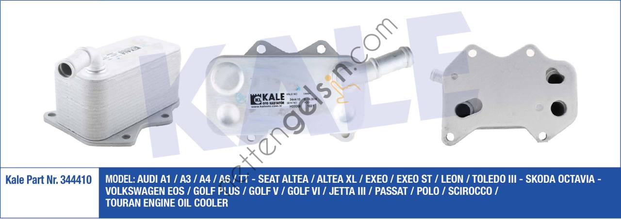KALE 344410 YAG SOGUTUCU GOLF V-VI JETTA PASSAT POLO SCIROCCO TOURAN A1 A3 A4 A6 TT OCTAVIA ALTEA EXEO LEON TOLE  VW-AUDI-SEAT-SKODA BİNEK MOTOR YAĞ SOĞUTUCU