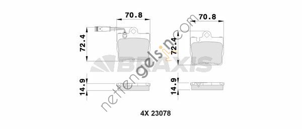 BRAXIS AB0361 FREN BALATASI ARKA S-CLASS W220 98>05 C215 99>06  MERCEDES BİNEK FREN BALATASI