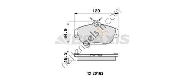 BRAXIS AB0363 ON FREN BALATASI VOLVO S90 2.9 V90 2.9 740 2.0 2.3 2.4 940 2.0 2.3 97> 01 V90 97>98 960 2.0 2.985>92  VOLVO BİNEK FREN BALATASI