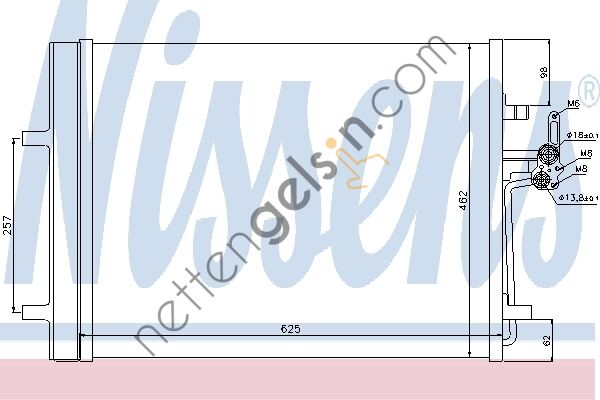 NISSENS 940044 KLİMA RADYATÖRÜ FREELANDER II 2.0 TD4 &sol; EVOQUE LR000566 LAND ROVER