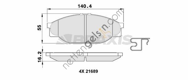 BRAXIS AB0381 ON FREN BALATASI HI LUX 4X2 88->04 HIACE 89-> 00  TOYOTA BİNEK FREN BALATASI