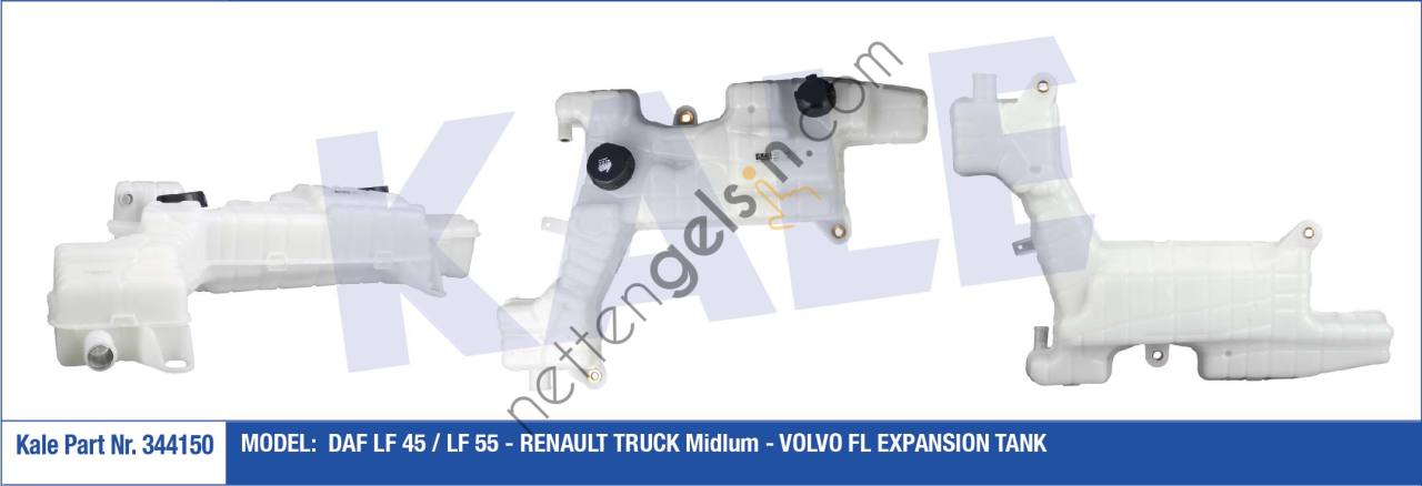 KALE 344150 GENLESME TANKI DAF LF 45 &sol; LF 55 RENAULT TRUCK MIdlum VOLVO FL (KAPAKLI)  DAF AĞIR VASITA YEDEK SU DEPOSU