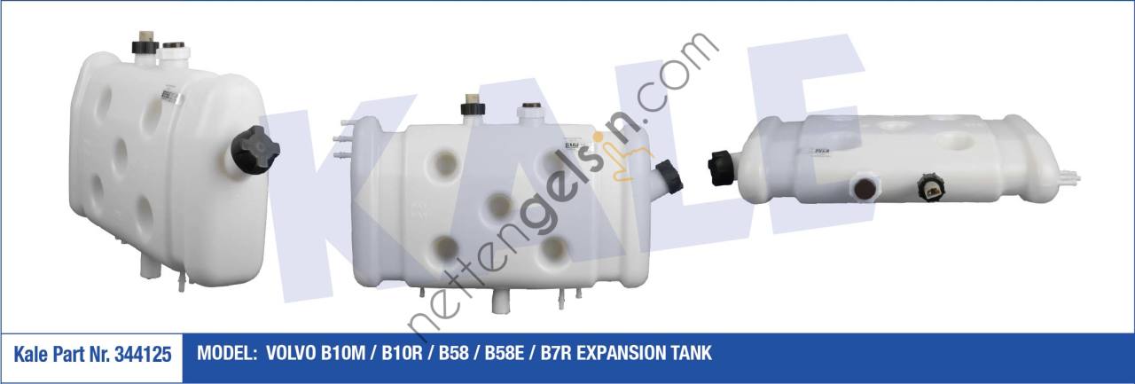 KALE 344125 GENLESME TANKI VOLVO B10M &sol; B10R &sol; B58 &sol; B58E &sol; B7R (KAPAKLI)  VOLVO AĞIR VASITA YEDEK SU DEPOSU