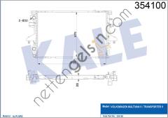 KALE 354100 MOTOR RADYATORU TRANSPORTER T5 1,9TDI KLIMALI MANUEL 04>  VW-AUDI-SEAT-SKODA BİNEK MOTOR SU RADYATORU