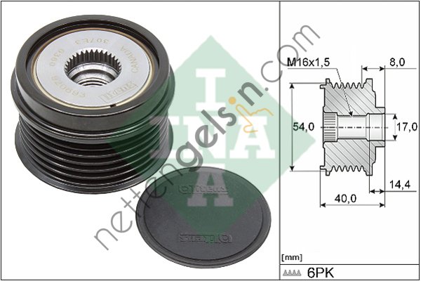 INA 535033410 ALTERNATOR (6 KANAL) KASNAGI RULMANLI DOBLO FIORINO IDEA LINEA PALIO PUNTO ALBEA ASTRA G ASTRA H COMB  FIAT BİNEK ALTERNATÖR KOMPLE