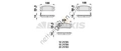 BRAXIS AB0412 ON FREN BALATASI SUBARU IMPREZA 1.6 1.6 AWD 2.0 AWD 2.0 T AWD (95 00)  SUBARU BİNEK FREN BALATASI