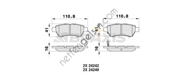 BRAXIS AB0417 ARKA FREN BALATASI PATFINDER 2.5DCI 4X4 05>11 NAVARA 05>11  NISSAN BİNEK FREN BALATASI