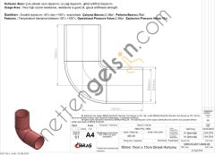 IBRAS 65799 4 KAT POLYESTERLI SILIKON Q 80mm 15cm x 15cm DIRSEK HORTUMU  GENEL BİNEK RULO HORTUM