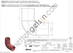 IBRAS 65800 4 KAT POLYESTERLI SILIKON Q 85mm 15cm x 15cm DIRSEK HORTUMU  GENEL BİNEK RULO HORTUM