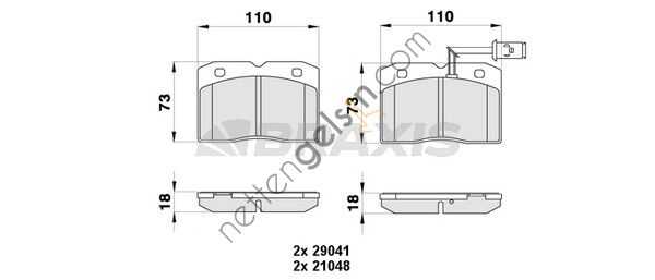 BRAXIS AB0431 ON FREN BALATASI IVECO DAILY II DAILY GRINTA 35.9  IVECO HAFİF TİCARİ FREN BALATASI