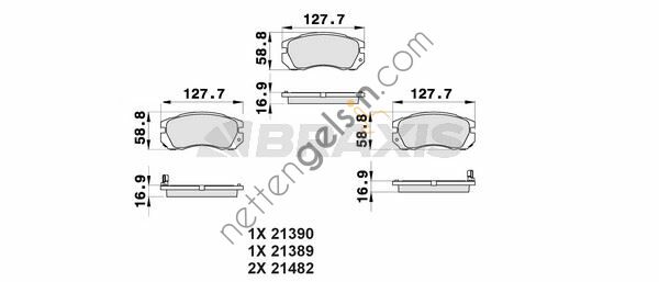 BRAXIS AB0451 ON FREN BALATASI SUBARU IMPREZA  SUBARU BİNEK FREN BALATASI
