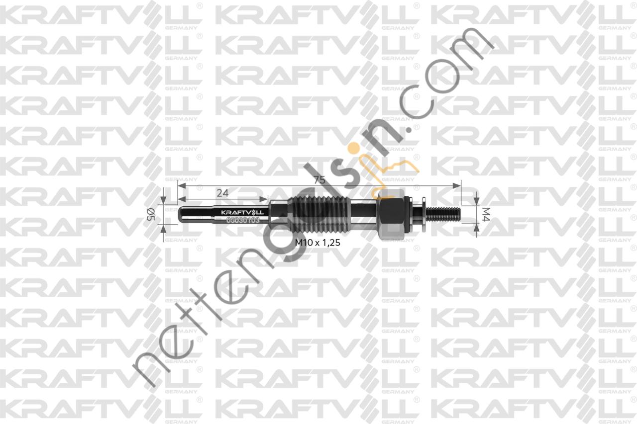 KRAFTVOLL 05030103 KIZDIRMA BUJISI 10,5V MITSUBISHI JUPITER PERKINS 700 SERIES  TRAKTÖR AĞIR VASITA BUJİ