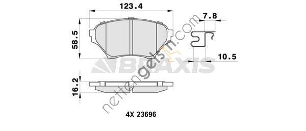 BRAXIS AB0459 ON FREN BALATASI MX 5 II 00->05  MAZDA BİNEK FREN BALATASI