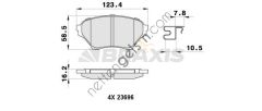 BRAXIS AB0459 ON FREN BALATASI MX 5 II 00->05  MAZDA BİNEK FREN BALATASI