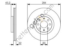 BOSCH 0986479S91 ON FREN DISKI 15 INCH CORSA D CORSA E ADAM GRANDE PUNTO PUNTO EVO  FIAT BİNEK FREN DİSKİ