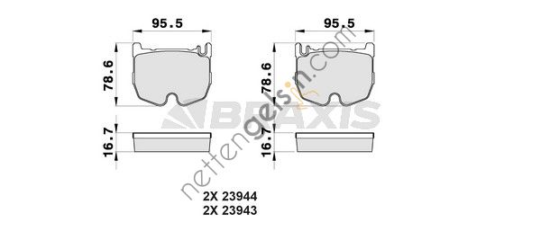BRAXIS AB0465 FREN BALATASI ON C219 CLS 55 AMG 05>10 W211 E55 AMG 02>08 W220 S65 AMG 01>05  MERCEDES BİNEK FREN BALATASI