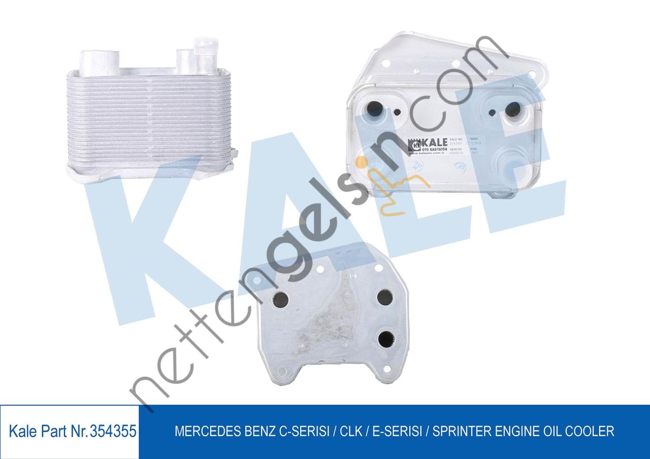 KALE 354355 YAG SOGUTUCU W203 W210 SPRINTER 901 903  MERCEDES BİNEK MOTOR YAĞ SOĞUTUCU
